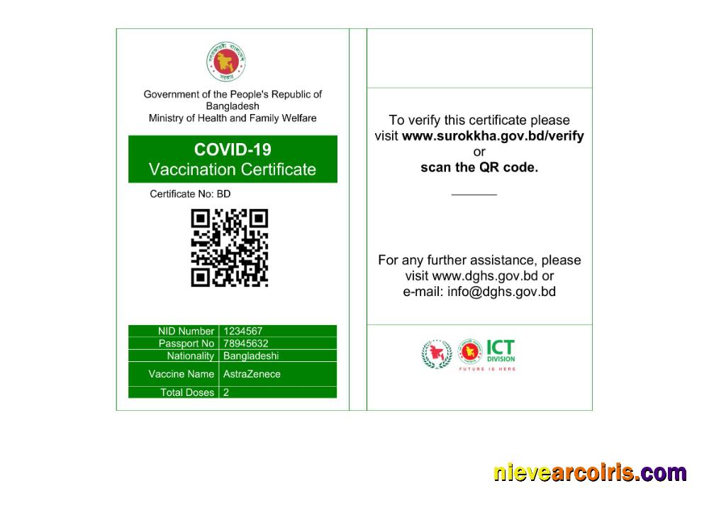 Bangladesh COVID-19 vaccination certificate